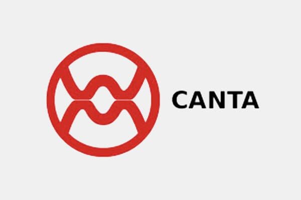 Canta logo op een witte achtergrond, bekend om elektrische minibussen en milieuvriendelijke mobiliteitsoplossingen.